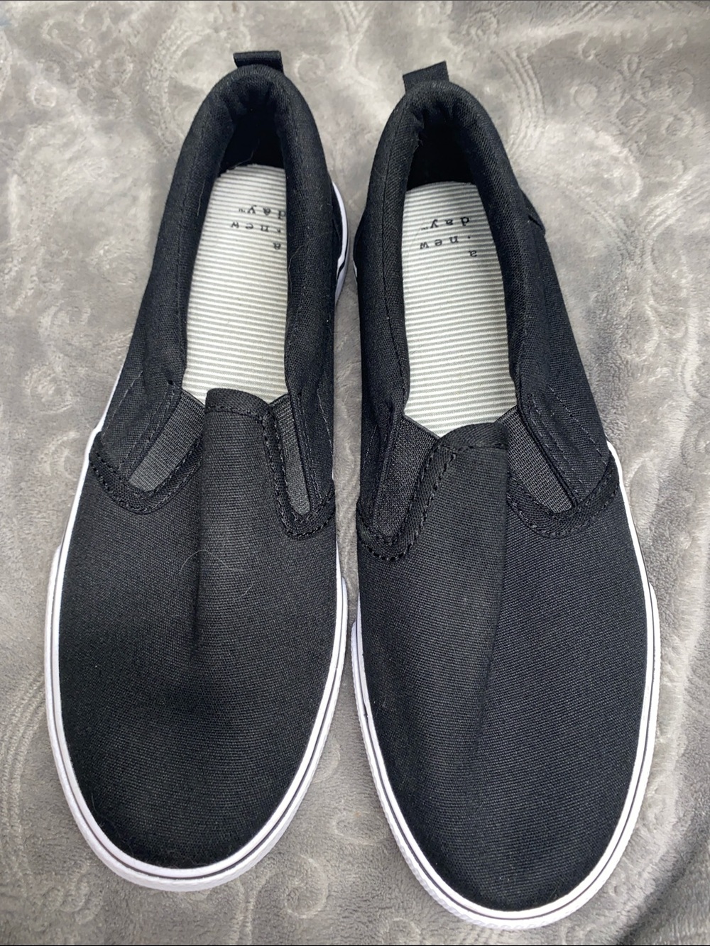 a new day Black Slip-On Canvas Loafers